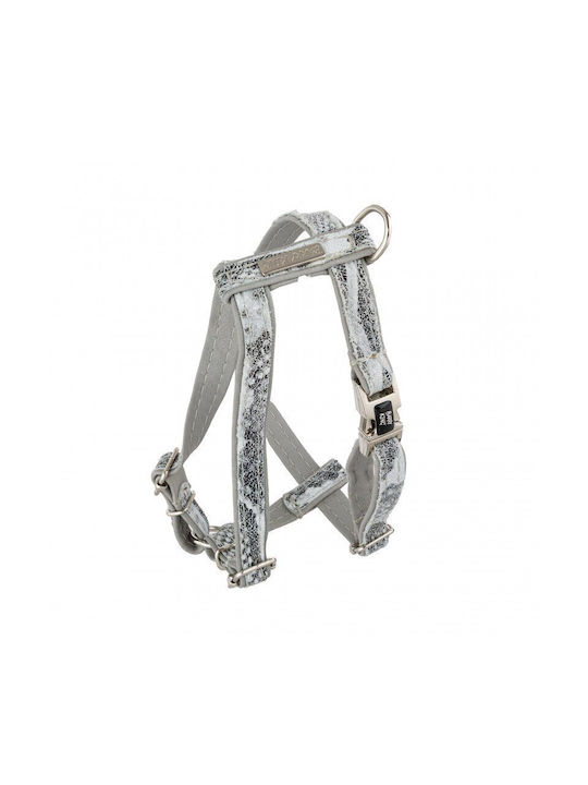 Dog Harness Wild Snake Gray Nickel Leather M 16mm/neck Circumference 30-50cm Chest Circumference 40-70cm