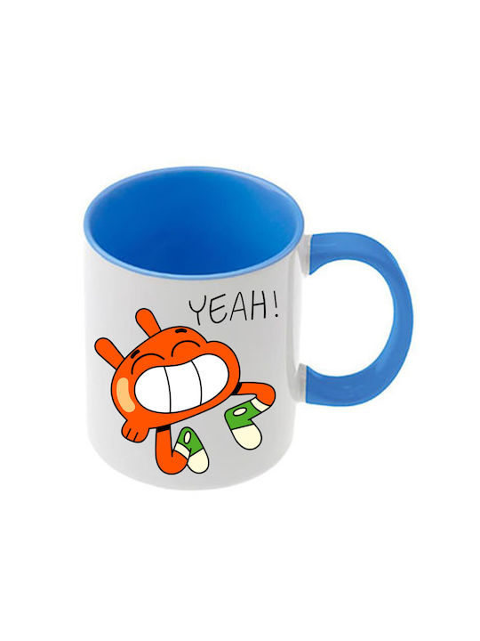 Mug Amazing World Gumball Blue Handle Interior