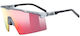 Uvex Cycling Glasses With Red Frame And Dark Mirror Lenses