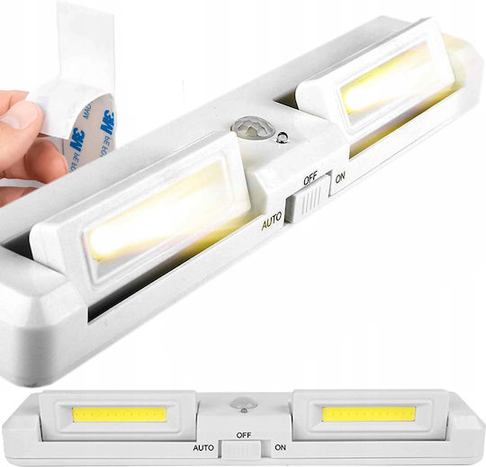 Lampă Led Cu Senzor De Mișcare 1w 4000k Alb Neutru Rază De Detecție 3-5 M Unghi 90° Autoadeziv 22 X 4.5 X 2.2 Cm Alb