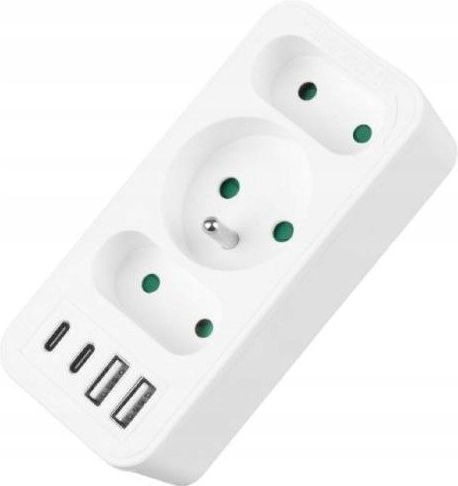 LTC Πολύπριζο με USB-A και 2 USB-C