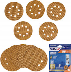 Dedra Φύλλο Λείανσης Έκκεντρου Τριβείου 125x125mm Σετ 5τμχ
