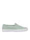 Women's Slip-Ons Made Of Synthetic Leather Green