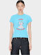 Cartoon Women's T-shirt Blue