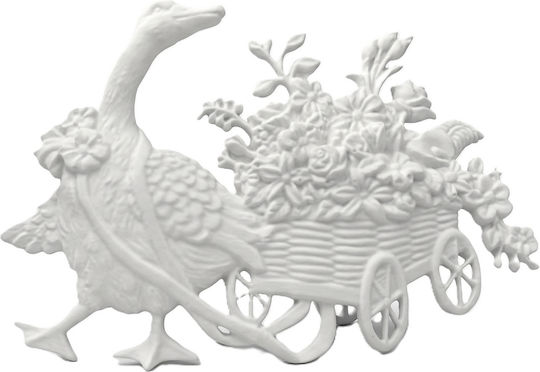 Decomagia Ελασliches Dekoratives Element Ente Blumen N810 11.5x9cm