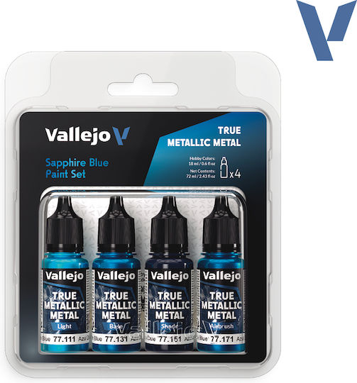 Acrylicos Vallejo Комплект Цветове За Моделиране Sapphire Син 18мл 4бр