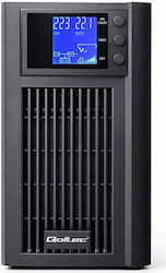 Qoltec 52642 UPS On-Line 3000VA 2400W with 2 Schuko Outlets