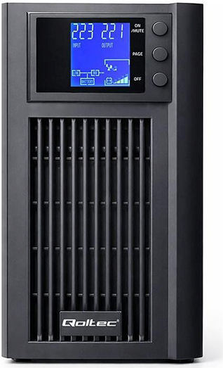 Qoltec 52642 UPS On-Line 3000VA 2400W mit 2 Schuko Steckdosen