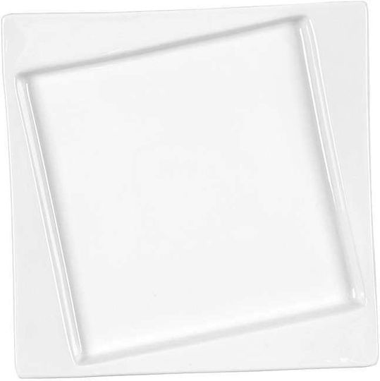Art et Lumiere Diagonal Shallow Serving Plate Made of Porcelain