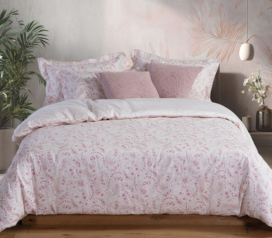 Nef-Nef Homeware Mirelle Coverlet Super King from Polyester Ecru/Pink 240x230cm