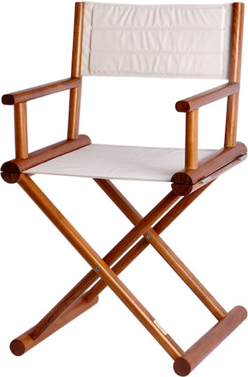 Director Chair Wooden Cream 52x48x90cm
