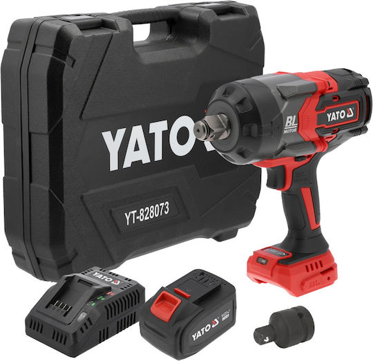 Yato YT-828073 Безчетков Гайковерт На Батерия 18V 1x6Ah с Удължител 1/2" и 3/4"