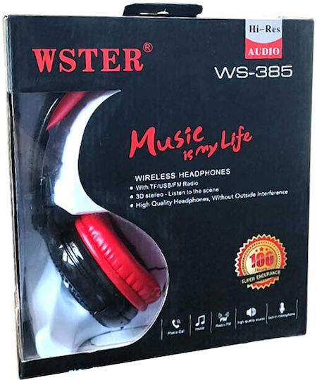 WS-385 On Ear Слушалки с Радио Червено/Черно