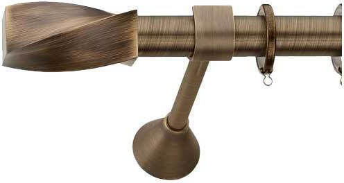 Demo Systems Metallic Double Curtain Pole with Rod 150cm Bronze INM201361
