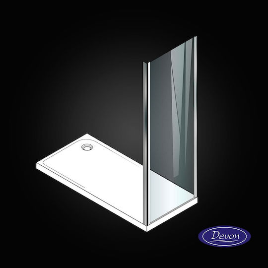 Devon Σταθερό Πλαϊνό Ντουζιέρας 67-69x185cm Clear Glass