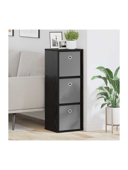 Wooden Sideboard with Drawers Black Beech 30.5x27x84.5cm