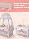 Costway Babybett Rosa mit Matratze 78x117cm