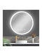 Bruno Oglindă Rotundă de Baie cu Lumini LED și Atingere din Metal 50x50cm Albă
