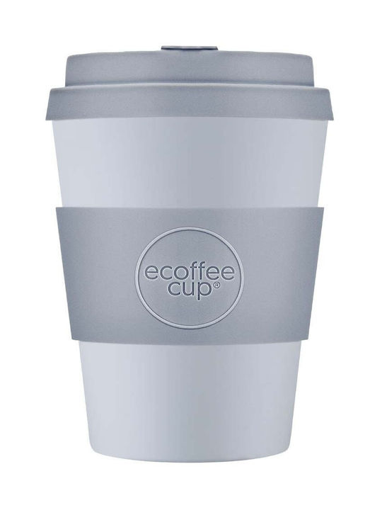Ecoffee Cup Чаша Пластмасова с Капак Сребриста 350ml
