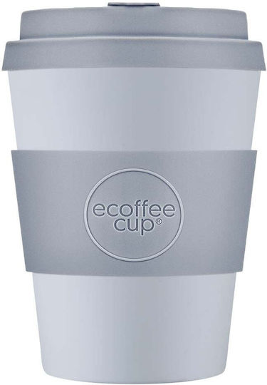Ecoffee Cup Κούπα Πλαστική με Καπάκι Ασημί 350ml