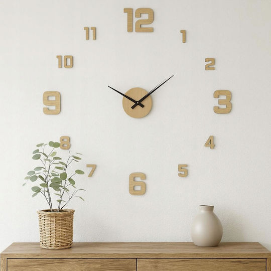 Wall Clock Sticker Metallic Beige Ø16cm