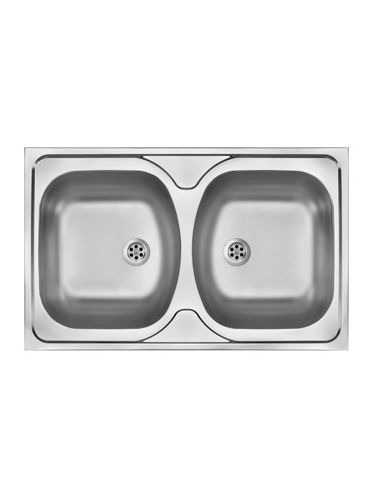Deante Ένθετος Νεροχύτης Inox Σατινέ με Μπαταρία Μ80xΠ50cm Γκρι