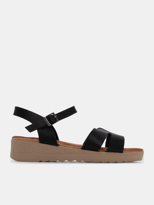 Luigi Γυναικεία Σανδάλια Flatforms Μαύρα