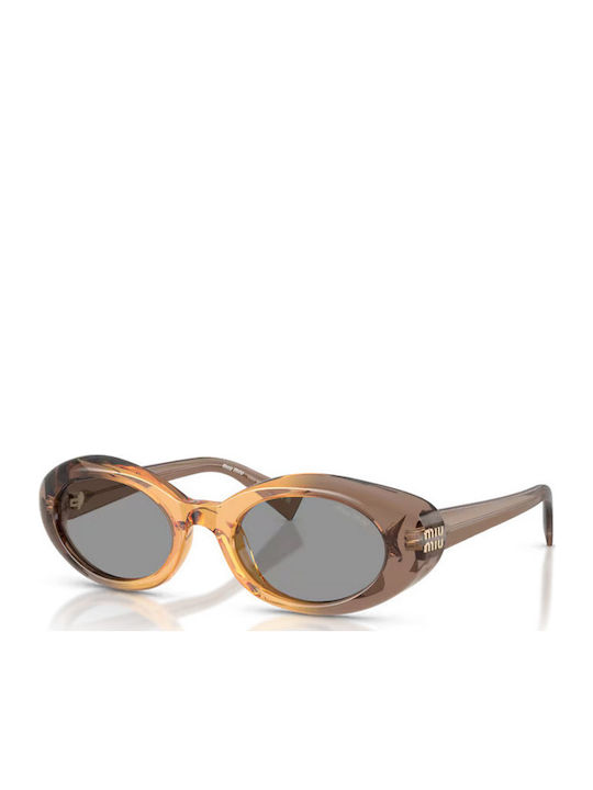 Miu Miu Unisex Sunglasses with Beige Horn-Rimme...