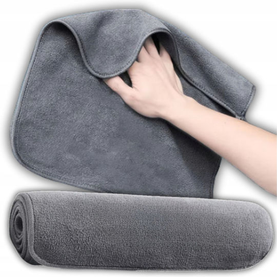 Lavetă Din Microfibră De Curățenie Uscare Lustruire Pentru Materiale Plastice Pentru Interior - Tabloul De Bord Mașină 400gsm Gri 30x30cm
