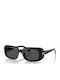 Miu Miu Unisex Sunglasses with Black Horn-Rimmed Frame and Black Lens