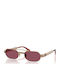 Miu Miu Women's Sunglasses with Gold Metallic Frame and Purple Lenses