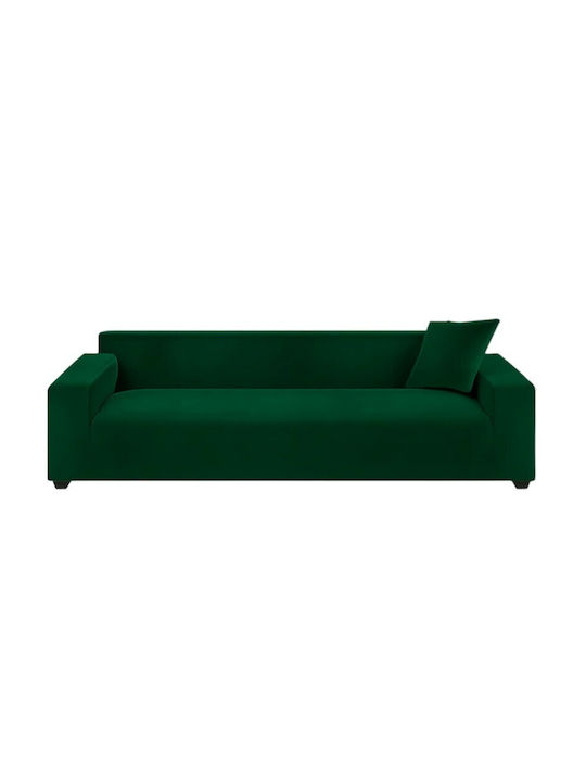 Ελαστικό Κάλυμμα Τριθέσιου Καναπέ Dark Green 230εκ.