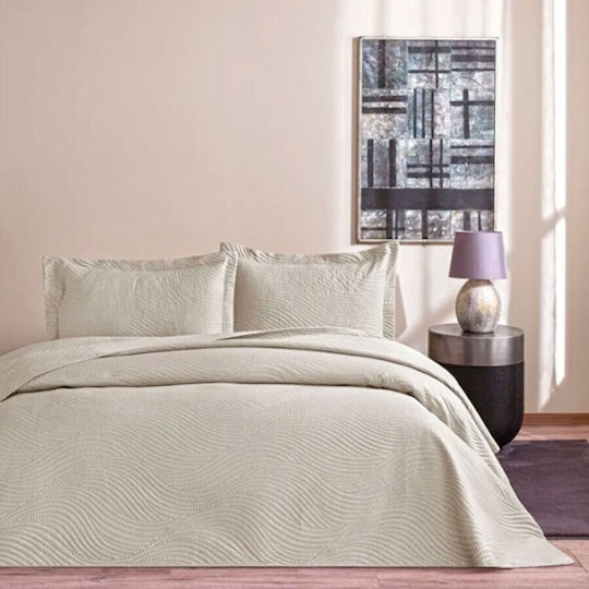 Tac Set Cuvertură King Size Gri Deschis 250x260cm 3 Bucăți