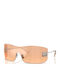 Miu Miu Women’s Sunglasses with Silver Metallic Frame and Orange Mirror Lens MU B53S 1BC80Y