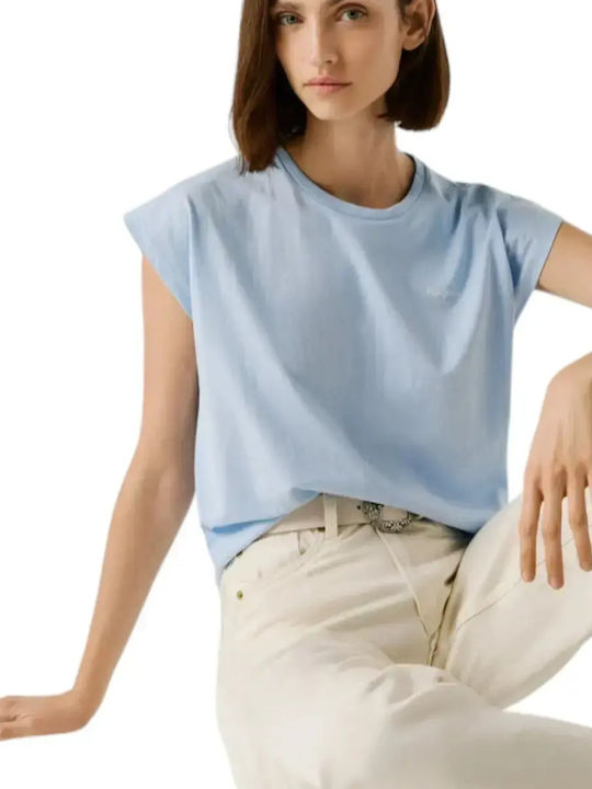 Pepe Jeans Bloom Bloom Tricou Crop Damă Albastru Deschis