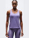 Racer Women's Sports Sleeveless Blouse with Mesh Purple