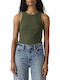 Essential Women's Sleeveless Top Green Deep Depths Rib