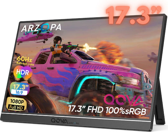 Qova Arzopa A1 Max IPS HDR Monitor Portabil 17.3" FHD 1920x1080 Gri