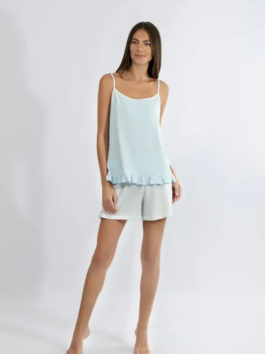 Harmony Summer Cotton Babydoll Light Blue