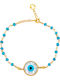 George Art Jewels Women's Bracelet with Eye Design Gold Plated Silver