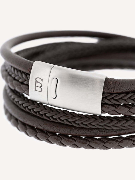 Steel & Barnett Ανδρικό Βραχιόλι από Δέρμα
