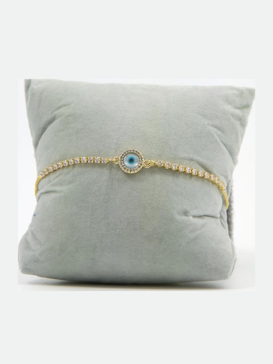 Women's Bracelet with Eye Design in Brass Gold Plated 24cm