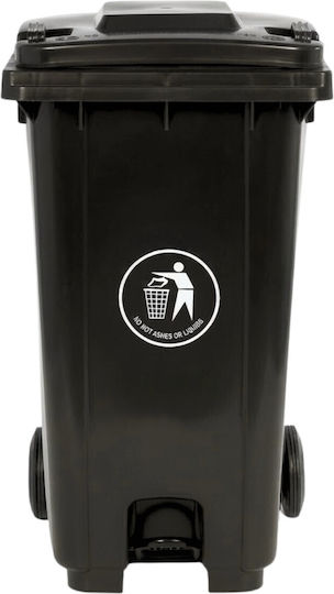 Kaokkey Plastic Waste Bin with Pedal 240lt Black