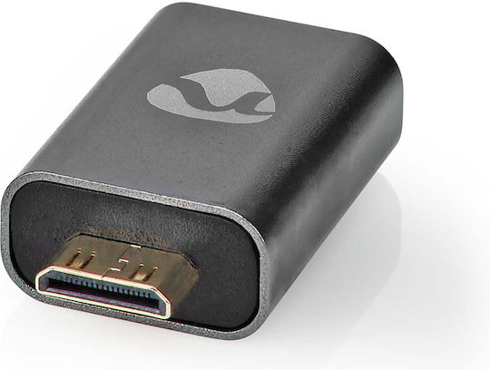 Nedis Hdmi Adaptor Mini Connector To Hdmi Straight Form In Aluminum Grey