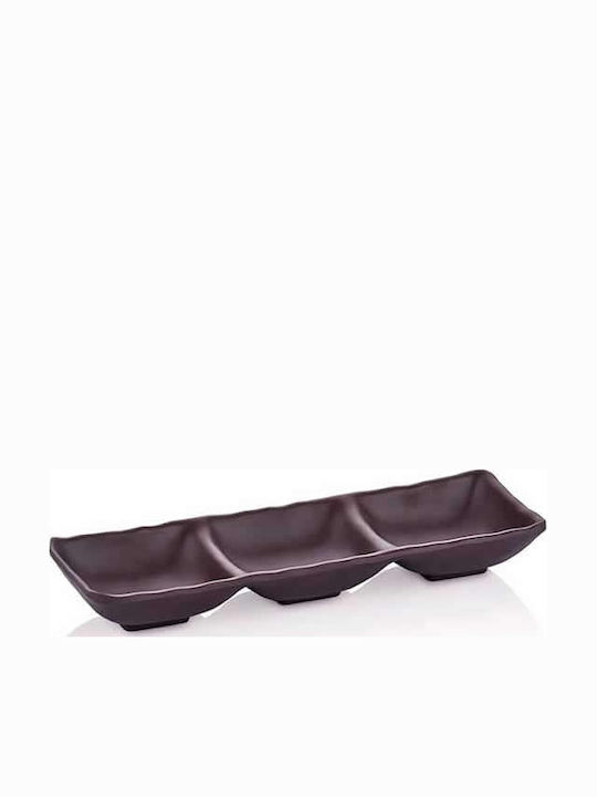 Raki Suport Triplu Pentru Turn De Desert 3 Locuri Din Porțelan Maro L26,5xL26,5xÎ26,5cm