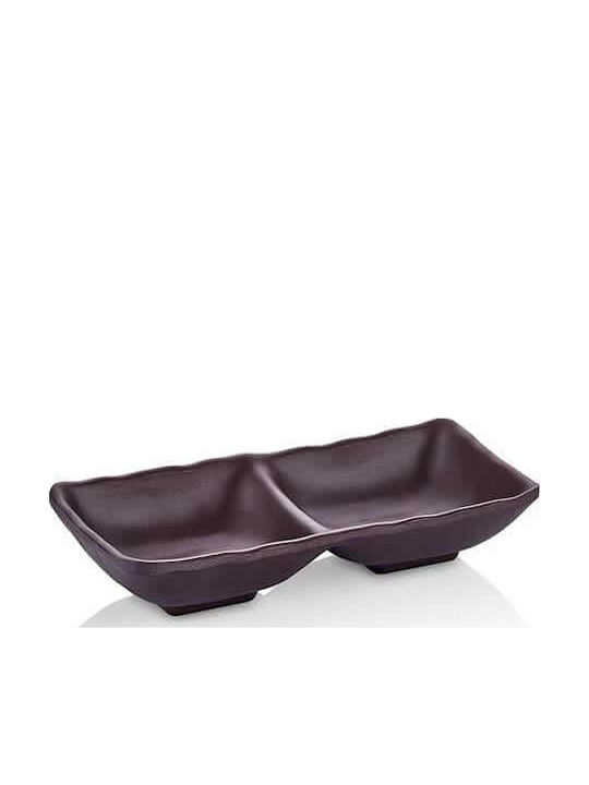 Raki Suport Dublu Pentru Orderviere Cu 2 Sloturi Din Porțelan Maro P17.5xL17.5xÎ17.5cm