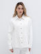 Long Sleeve Women's Denim Shirt White