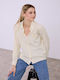 Celestino Damenhemd Gestreift Herz Loose Fit Gelbe