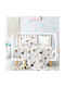 Melinen Set Baby Sheets Crib Cotton Satin Brown 120x170cm 3pcs