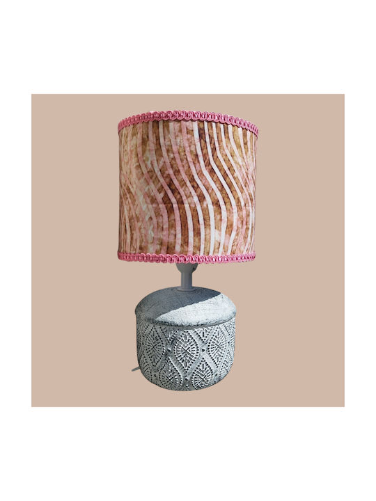Oxygen Pink Waves Table Lamp with Pink Shade and Base